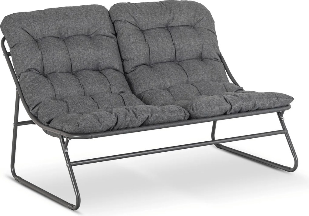 Zestaw Mebli Ogrodowych MEGARA Szary Sofa 2x Fotel Stolik Tarasowy Nowoczesny