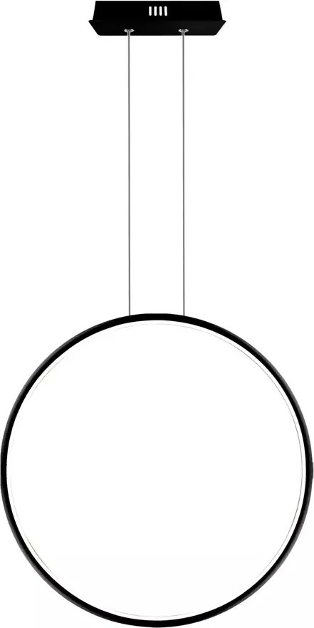 Pojedyncza lampa wisząca Ledowe Okręgi No.1 X In 60 cm 32W czarna