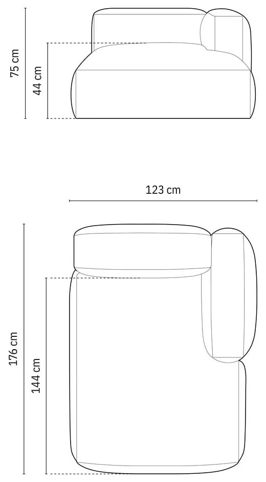 Beżowokremowy moduł sofy z materiału bouclé (prawostronny) Martina – Micadoni Home