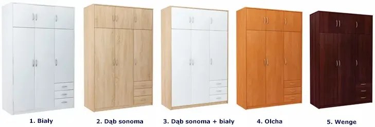 Szafa z nadstawką trzydrzwiowa dąb sonoma + biały - Rutox