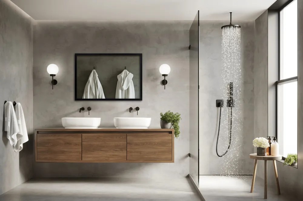 Lustro dekoracyjne prostokątne Czarna ramka MDF 80x60 cm Czarny