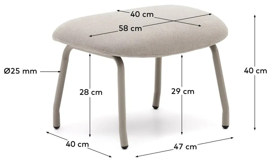 Beżowy puf Belina – Kave Home