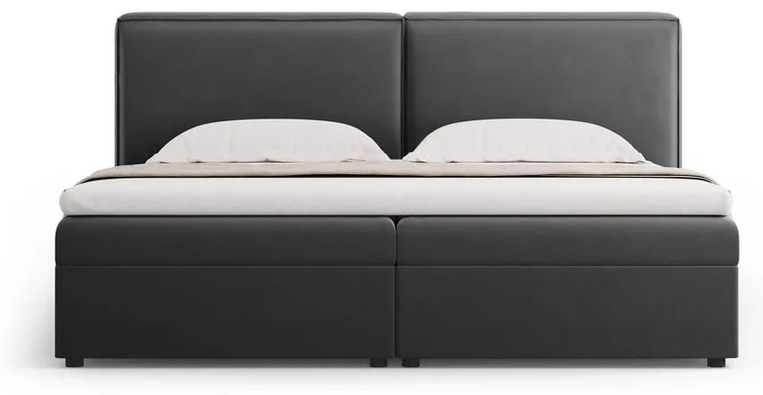 Ciemnoszare łóżko boxspring ze schowkiem 160x200 cm Arendal – Cosmopolitan Design