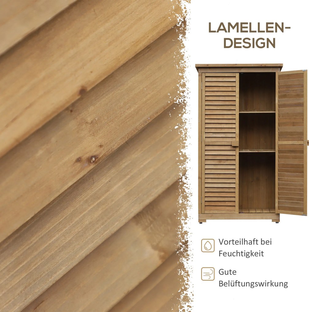 Outsunny® Drewniana Szafa Ogrodowa, Domek Narzędziowy Szopa Ogrodowa