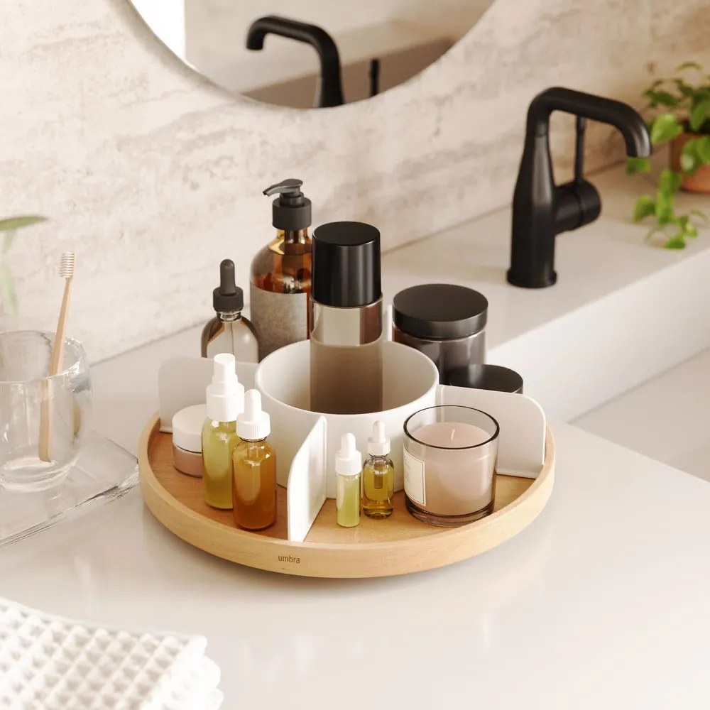Naturalny drewniany organizer łazienkowy Bellwood – Umbra