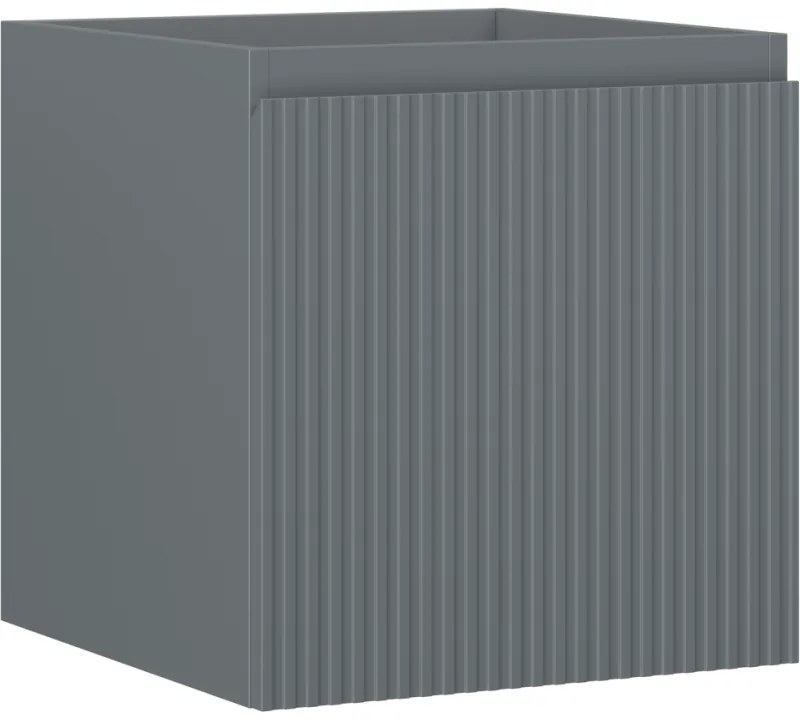 Mexen Rivel szafka łazienkowa podumywalkowa 45 cm, 1 szuflada, ryflowana , grafit mat - 91A20-04547-1-BF66