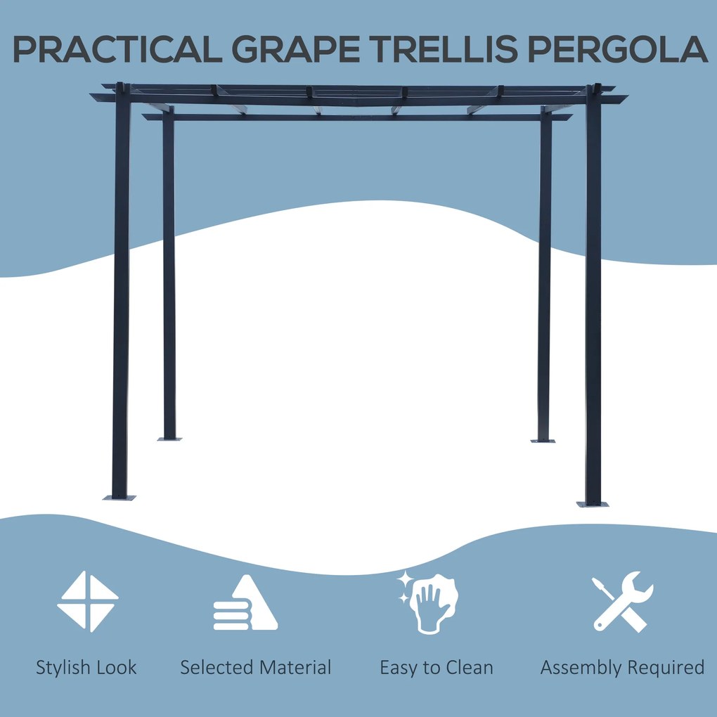 Outsunny metalowa pergola ogrodowa pawilon łukowy odporny na warunki atmosferyczne 3x3x23m do ogrodu | Aosom PL