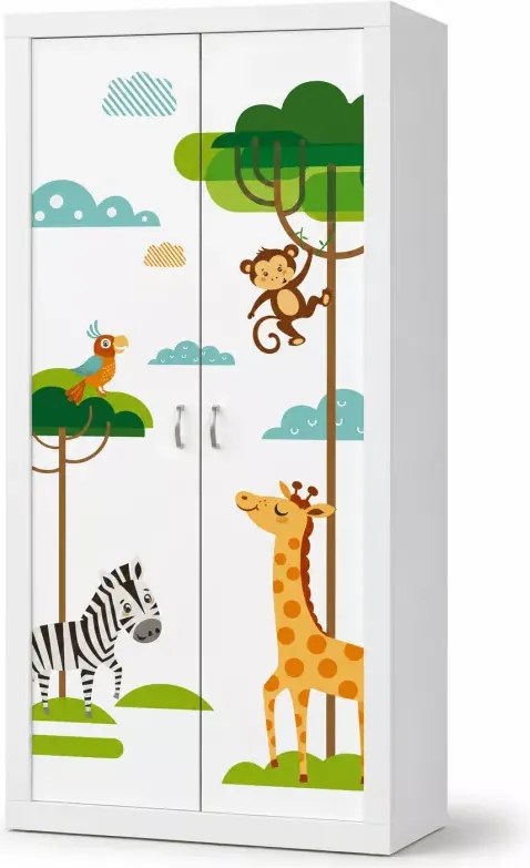 Szafa dziecięca Seal z nadrukiem bajkowym 190 cm MDF z półkami do pokoju dziecka