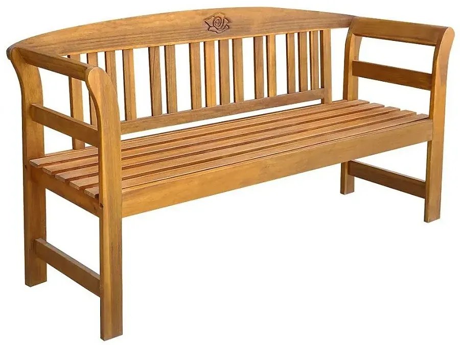 Brązowa drewniana ławka ogrodowa N6-E69