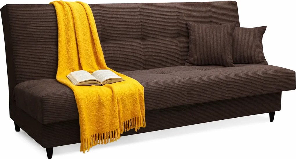 Brązowa sztruksowa wersalka rozkładana F5-K43