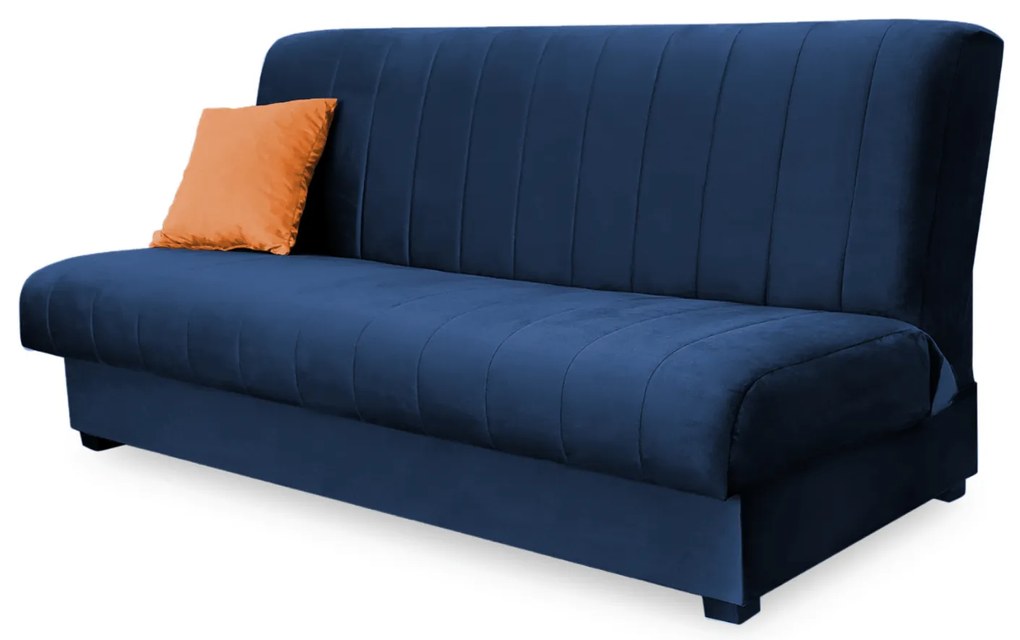 Sofa z Funkcją Spania SIGMA Rozkładana Wersalka Dwuosobowa Granatowa Nowoczesna do Salonu