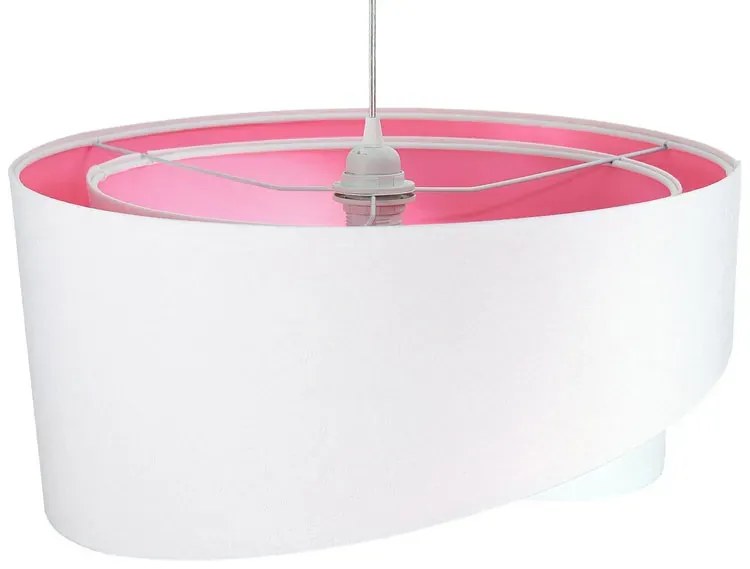Biało-różowa lampa wisząca z abażurem - 8X EX990 L1-F88