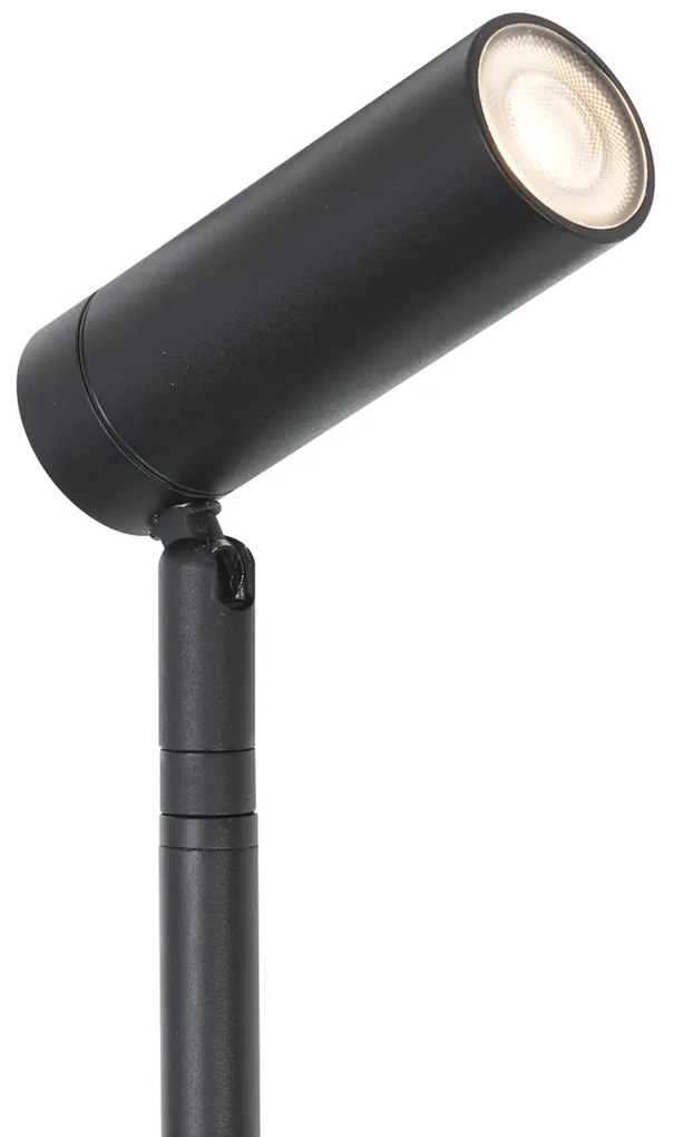 Reflektor ogrodowy na szpikulcu czarny 80cm z regulowanym LED IP65 z przewodem i wtyczką - Carl
