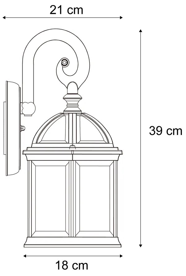 Zewnetrzna klasyczny Kinkiet / Lampa scienna zewnętrzny antyczna zieleń IP44 - Glasgow klasyczny/Antyczny Oswietlenie zewnetrzne