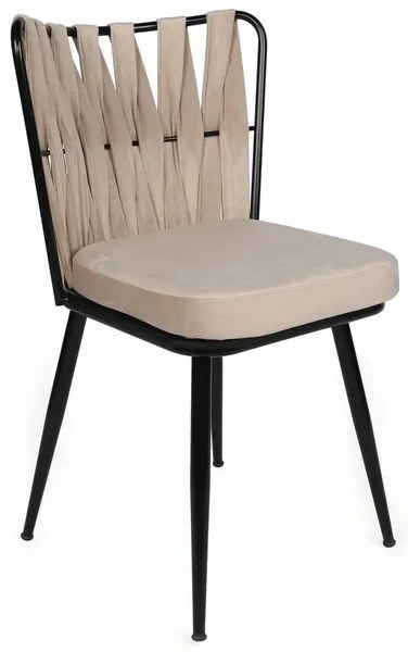 Zestaw krzeseł do jadalni Kusakli Cream and Black, 4 szt., 4 szt.