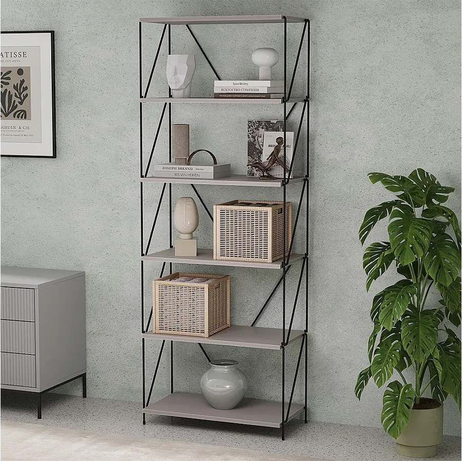 Półka na książki zielony/czarny 60x30x166.5 ravix