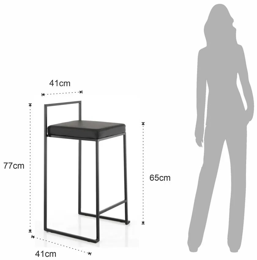 Czarne hokery zestaw 2 szt. 77 cm Dodo – Tomasucci