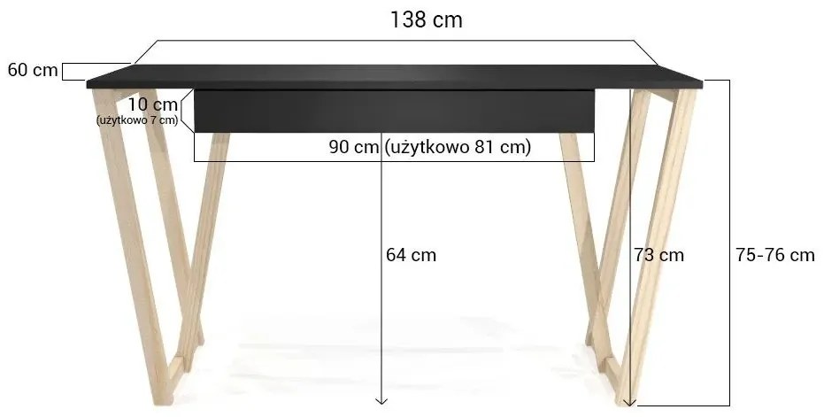 Białe biurko młodzieżowe - Molly 2X