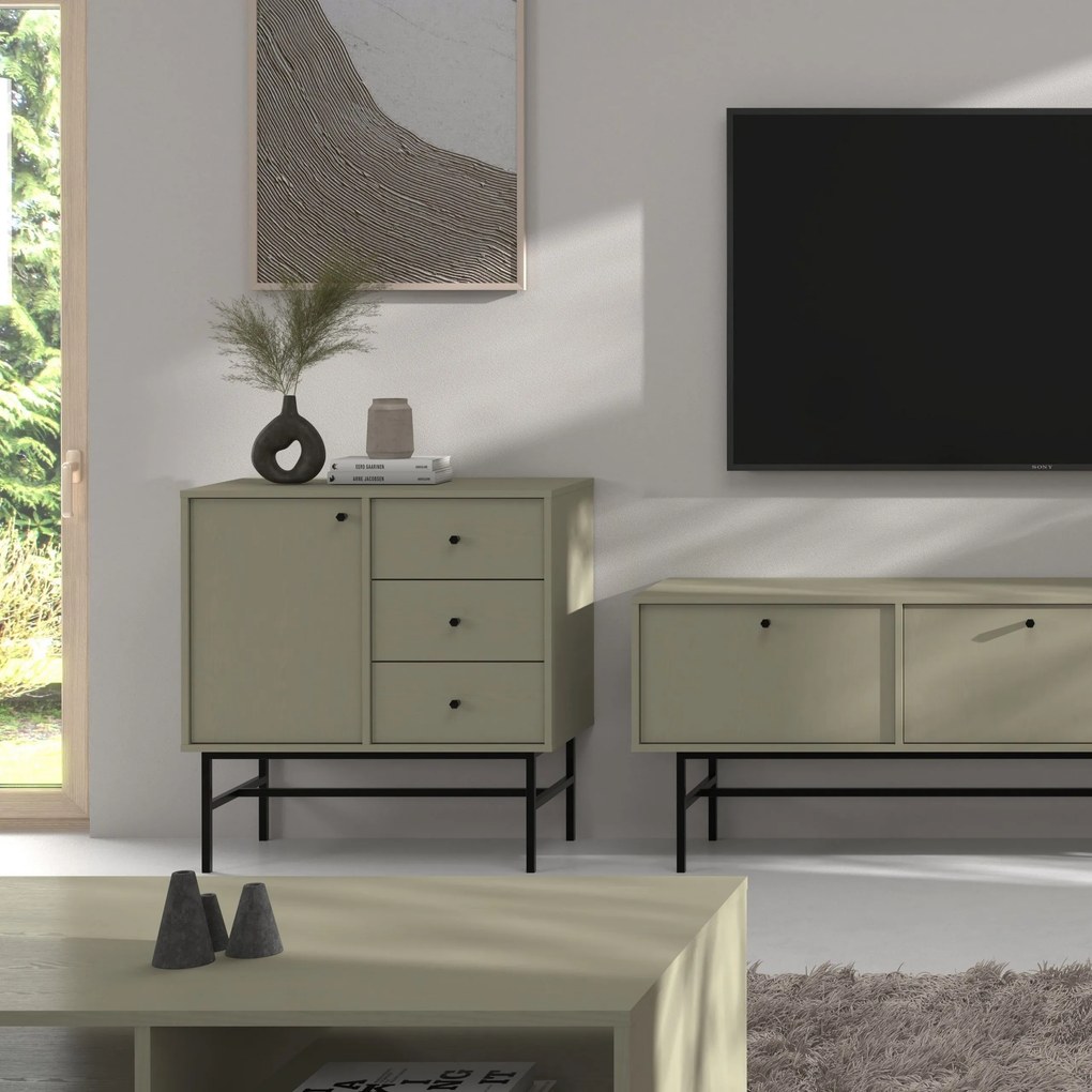 Komoda TORINO 84 cm do Salonu Sypialni Odcienie zieleni