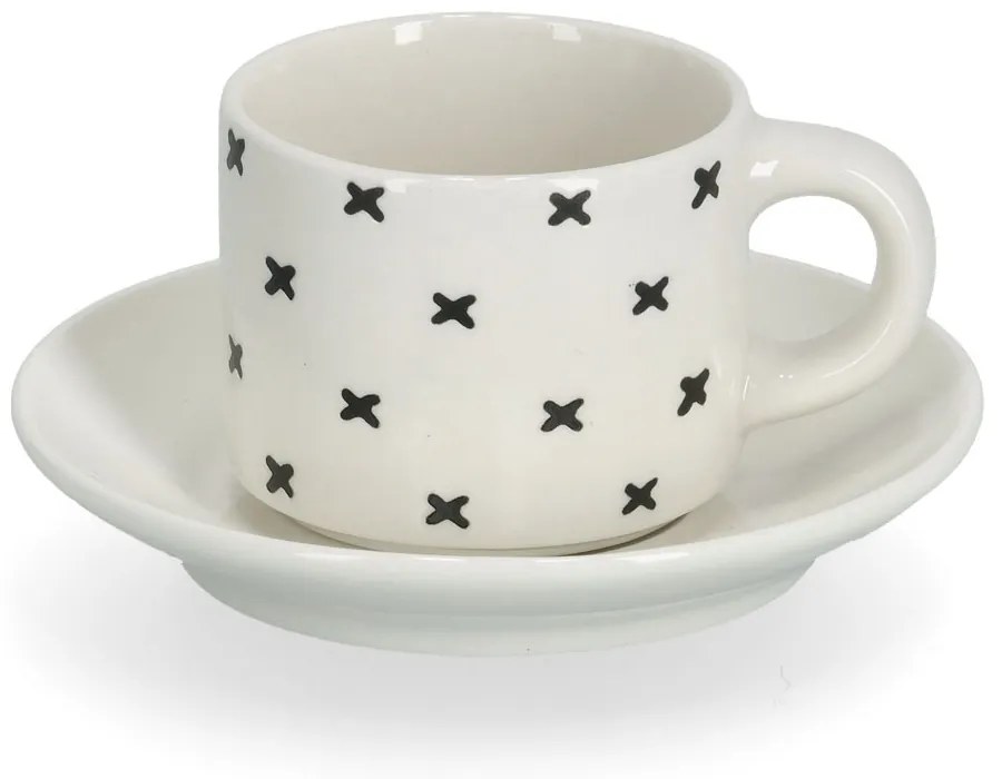 Zestaw filiżanek do espresso w geometryczne wzory, 70 ml