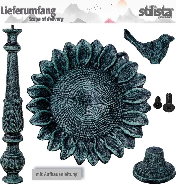 STILISTA Poidło żeliwne dla ptaków 50 x 24 cm, antyczny brąz