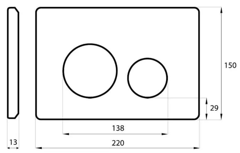 Przycisk spłukujący srebrny ENCO
