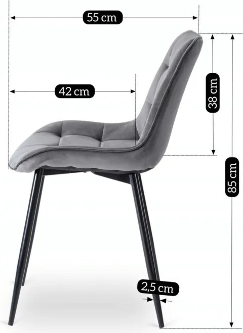 Zestaw Stół Okrągły Rozkładany HARRY 102-142 cm Dąb Craft/Czarny i 4 Krzesła Tapicerowane CHRIS Szare Nowoczesne