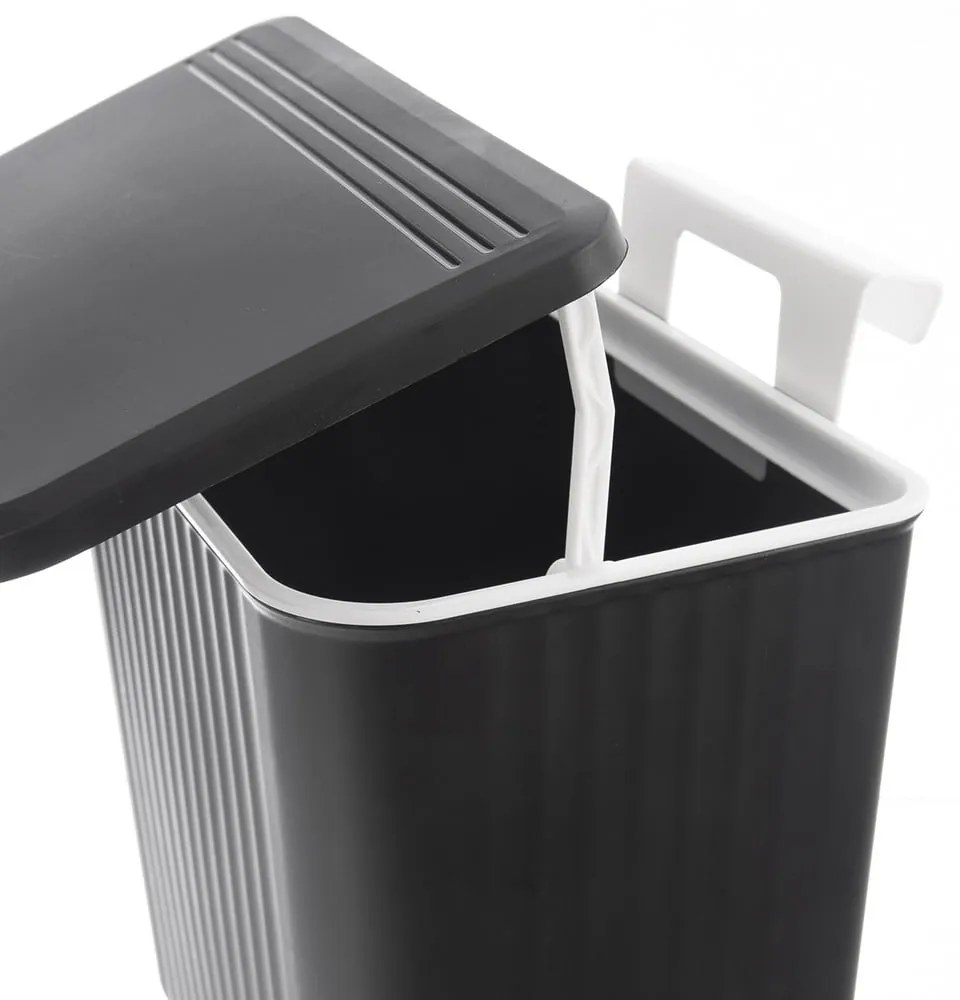 Czarny plastikowy kosz na śmieci 13 l – Orion