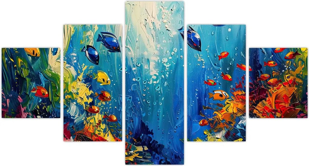 Obraz - Malowanie podwodnego świata (125x70 cm)