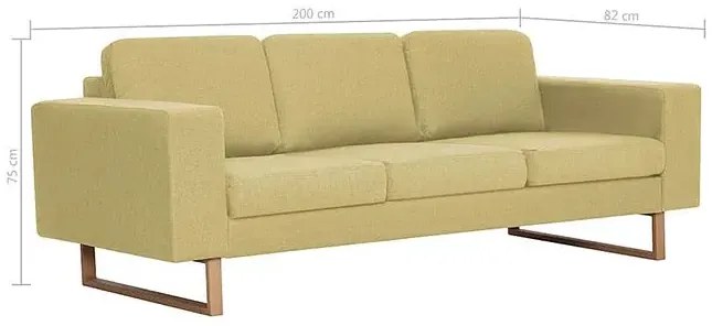 Elegancka trzyosobowa sofa Williams 3X - zielona