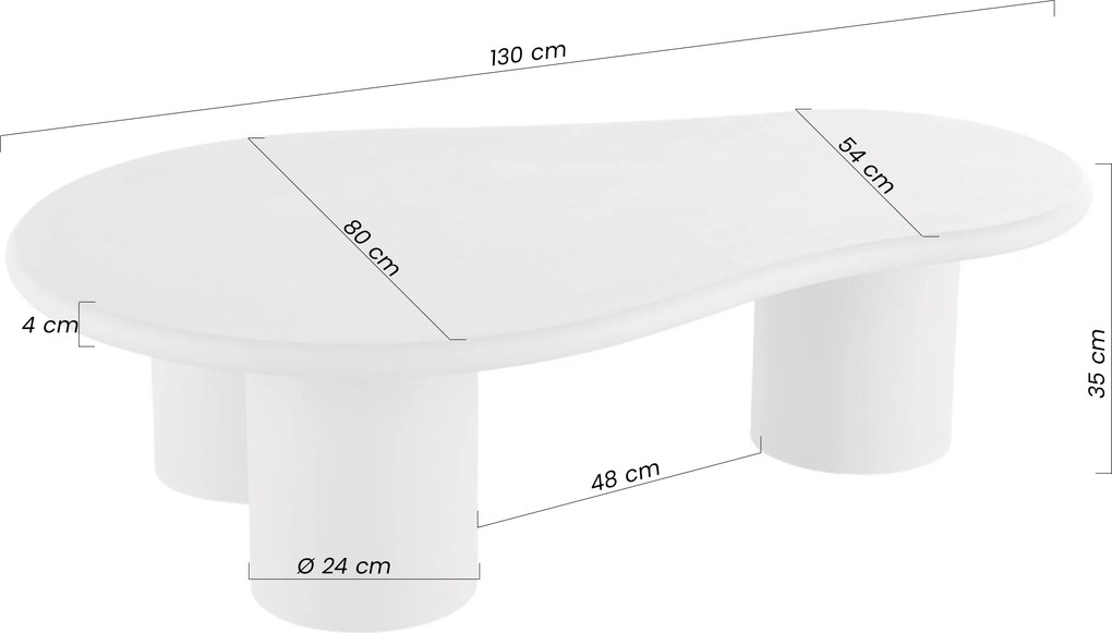 Stolik kawowy Gisela 130 cm do salonu - beżowy
