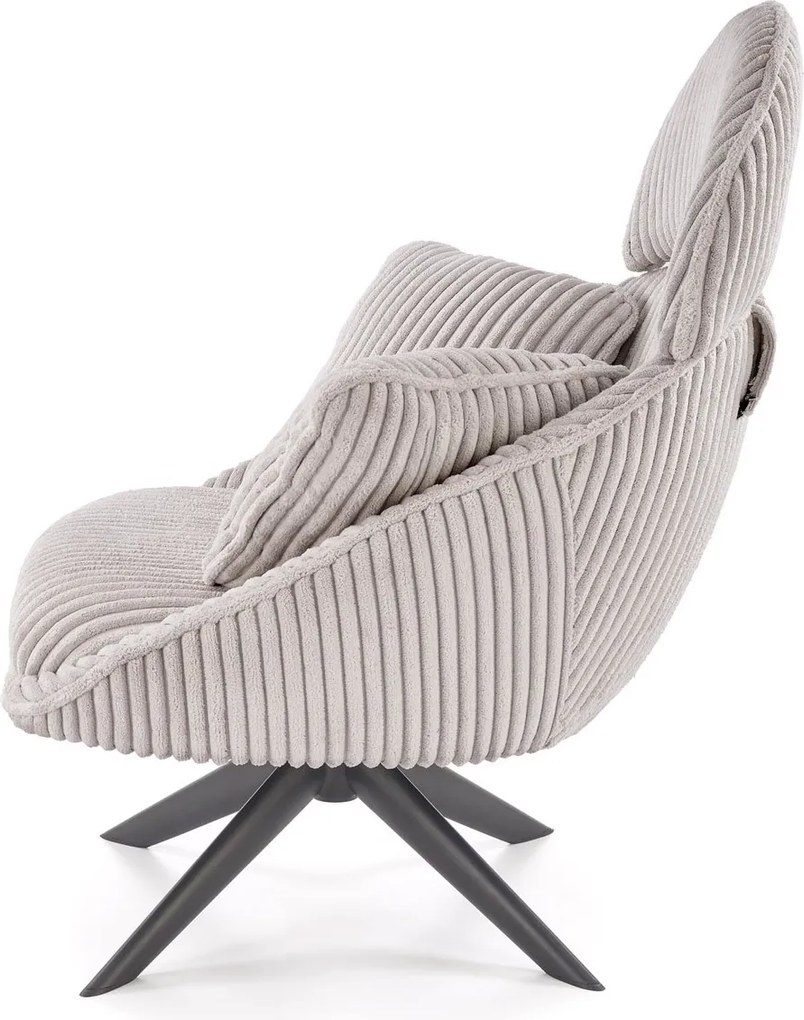 Obrotowy fotel wypoczynkowy z grubego sztruksu Merry 2