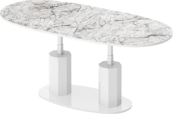 Rozkładany i podnoszony ławostół Barletta marmur wysoki połysk