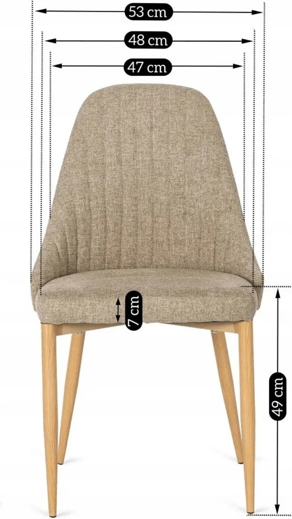 Krzesło Tapicerowane do Jadalni TORINO Beżowe Nowoczesne