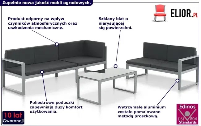 Zestaw nowoczesnych mebli ogrodowych - Diano