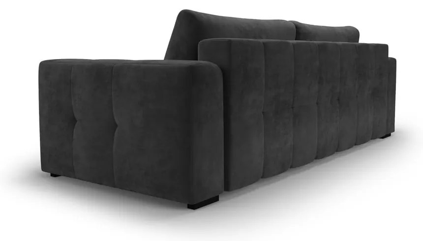 Ciemnoszara aksamitna rozkładana sofa Milo Casa Luca