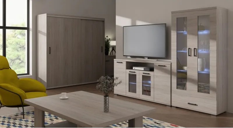 Pojemna biała komoda z 4 szufladami 120 cm do salonu