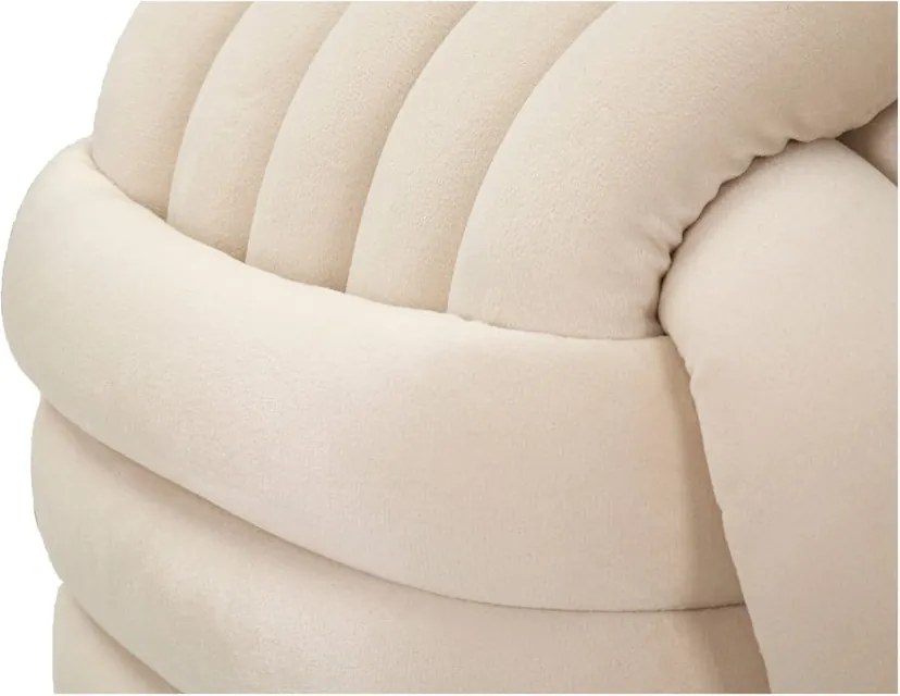 Kremowy aksamitny puf Softy – Mauro Ferretti