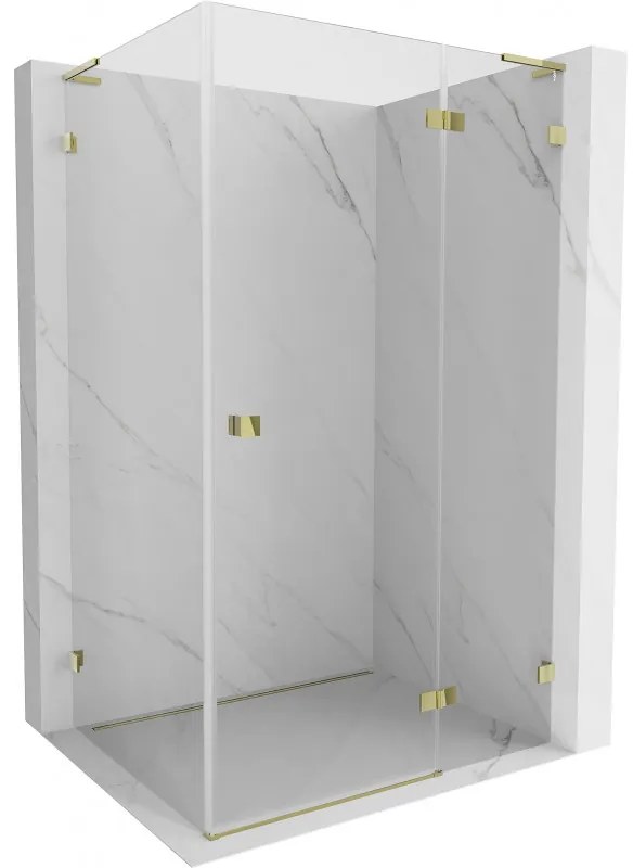 Mexen Lunar L kabina prysznicowa uchylna prawa 100 x 90 cm, transparent, złota - 834L-100-090-50-00-P