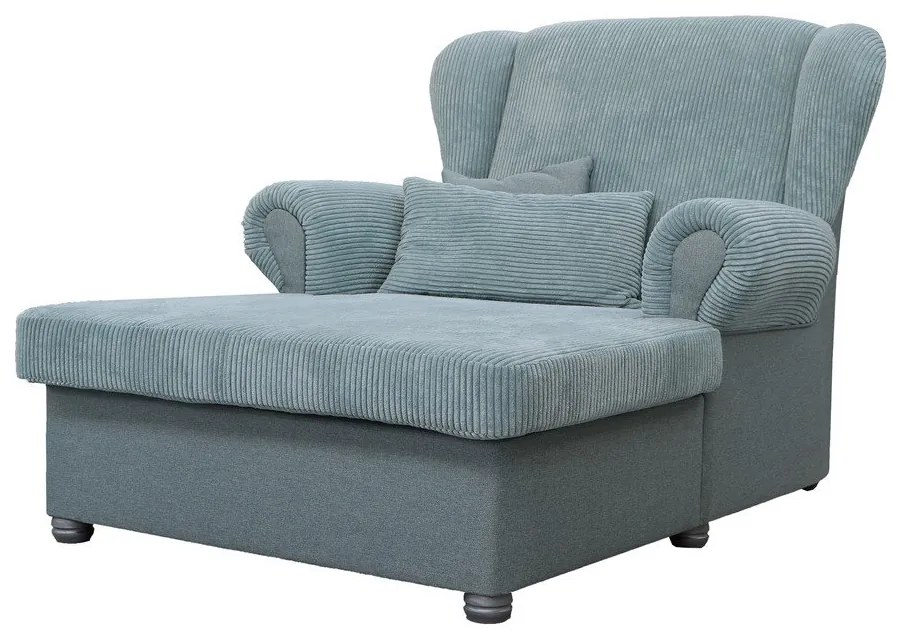 Szaroniebieski sztruksowy szezlong Lord – Ropez