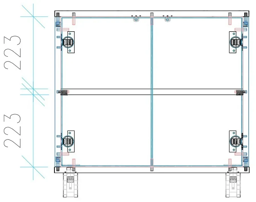 Komoda mobilna LAYERS, krótka, 600 x 400 x 575 mm, biała/szara