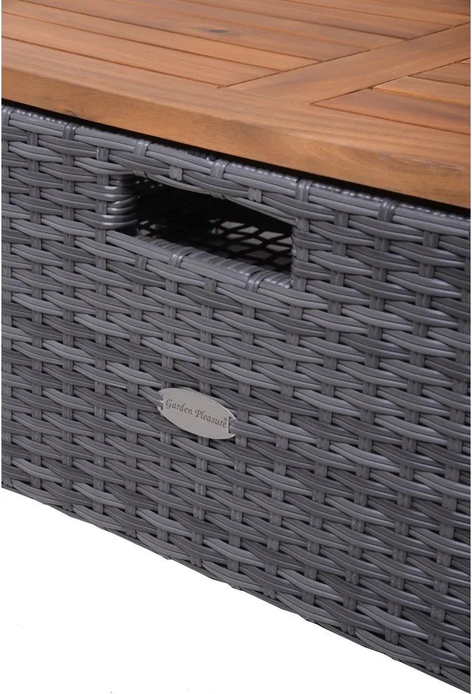 Szara sofa ogrodowa z imitacji rattanu Bari – Garden Pleasure