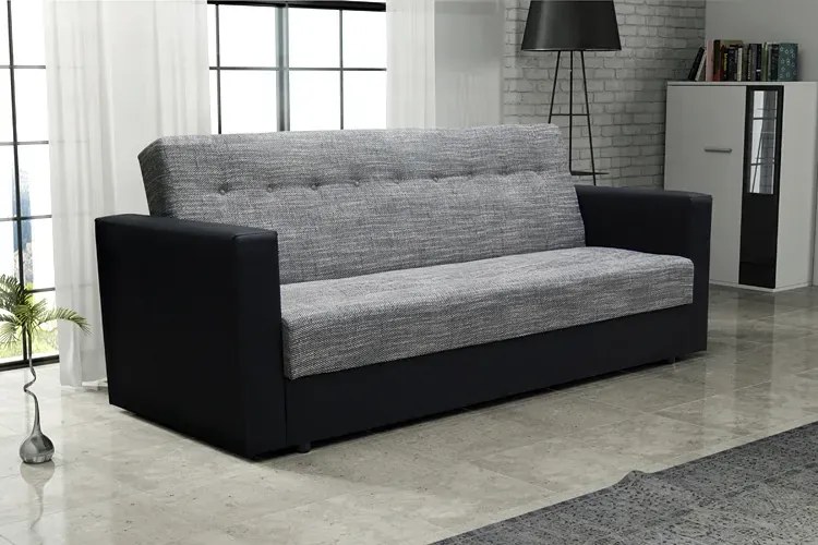 Wersalka rozkładana czarny + popielaty R2-L70
