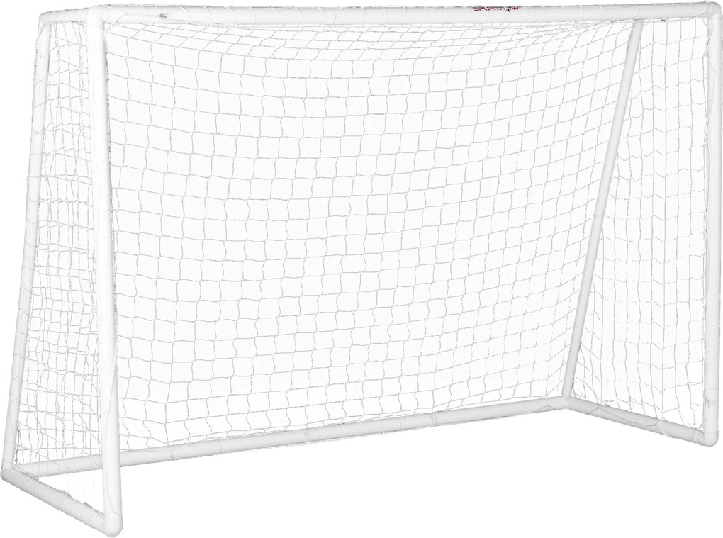 SPORTNOW Bramka do piłki nożnej, solidna siatka, rama z tworzywa sztucznego, kołki, 300L x 120B x 200H cm, Biały