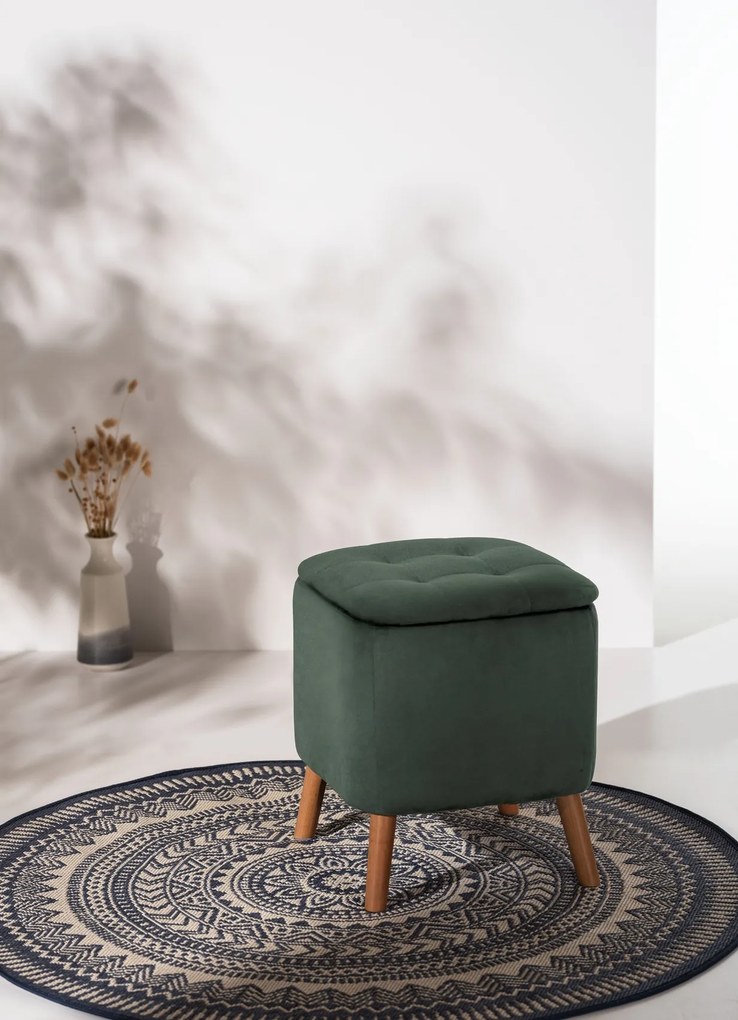 Pufa do salonu EMMA, welurowa, z miejscem do przechowywania, 42, 5 cm, WENKO
