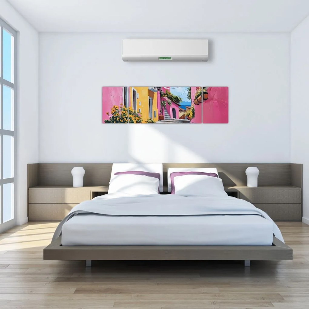 Obraz - Różowa uliczka (170x50 cm)