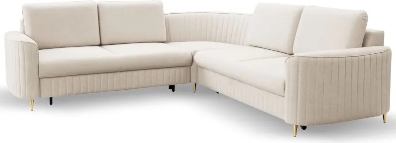 Narożnik LAREN nowoczesna sofa z funkcją spania pojemnik na pościel lewa strona CASTEL 03 251x251x85 cm