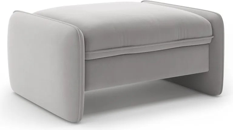 Jasnoszary aksamitny podnóżek Georgia – Micadoni