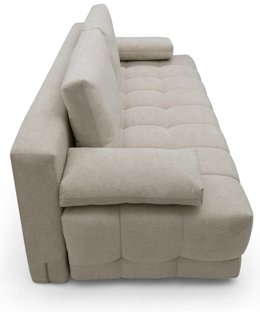 Kanapa Tuko rozkładana z pojemnikiem - beżowa dzianina Freya 210.03