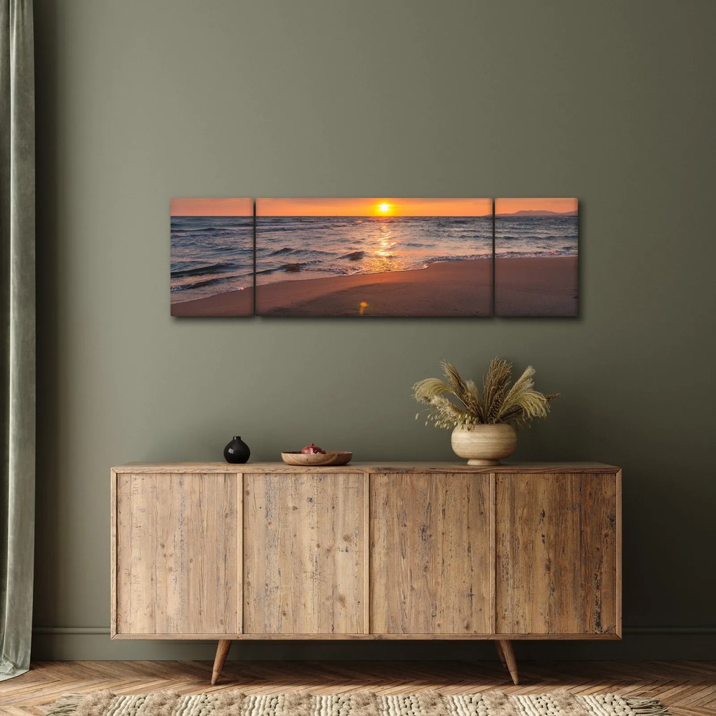 Obraz serca na piasku (170x50 cm)
